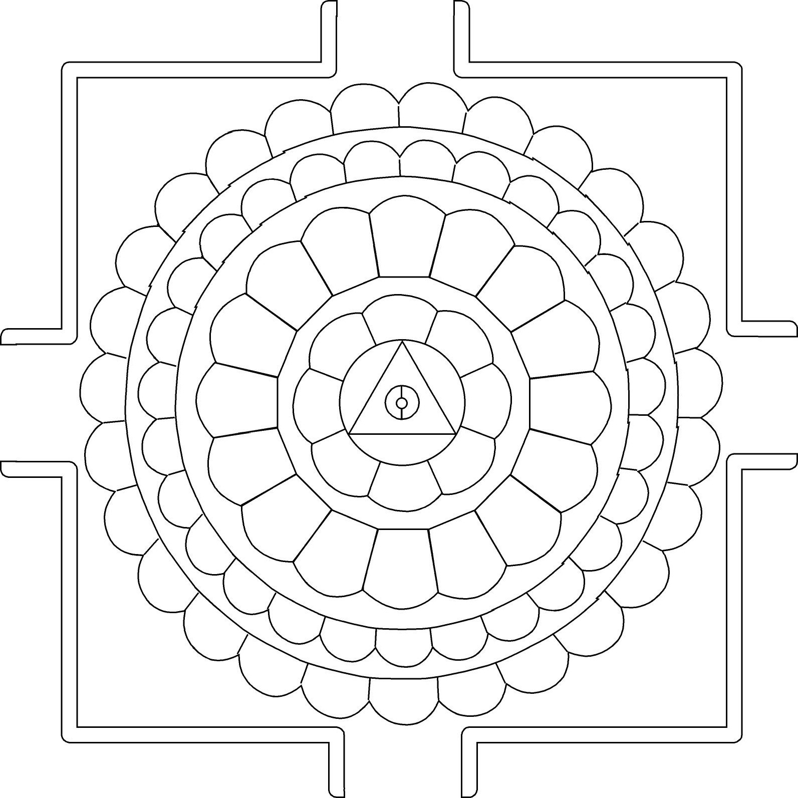 Sri Lakshminarayana's Mandala - B&W