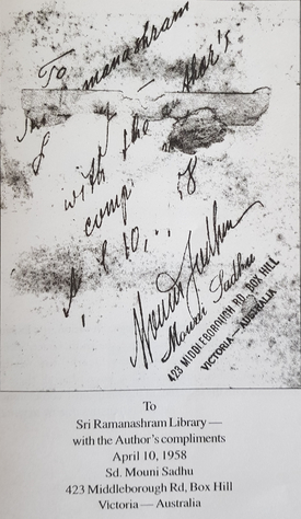 dedication to Sri Ramanasramam library