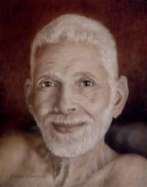 oil-painting of Sri Ramana, by Marilyn, circa 2008