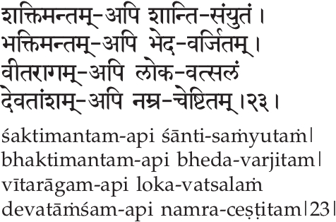 Sri Ramana Gita, Verse 23, devanagari text followed by transliteration