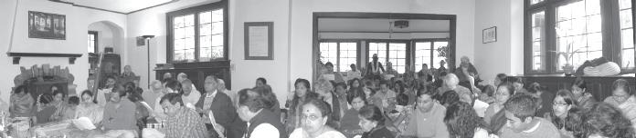 Devotees gathered in the New York Arunachala Ashrama for the 58th Mahanirvana Day program